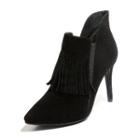 High Heel Fringed Ankle Boots