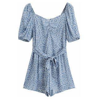 Short-sleeve Floral Print Romper