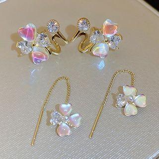 Clover Resin Rhinestone Earring (various Designs)