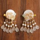 Faux Pearl Shell Fringed Hair Clip