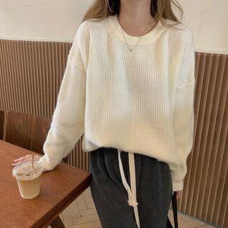 Crew-neck Plain Pullover