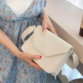 Wide-strap Flap Shoulder Bag