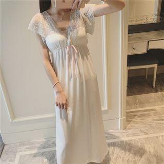 Lace Panel Short-sleeve Nightdress