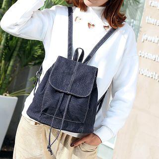 Drawstring Denim Backpack