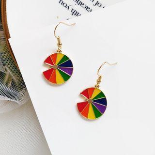 Alloy Rainbow Disc Dangle Earring