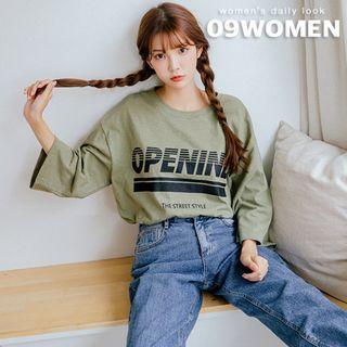 Plus Size Opening Slit-side Boxy T-shirt