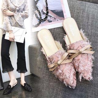 Fringe Pointy-toe Mules
