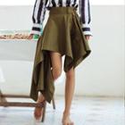 Diagonal-hem A-line Skirt