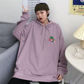 Long Sleeve Print Long Hoodie
