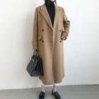 Detachable Duck-down-lining Wool Blend Long Coat