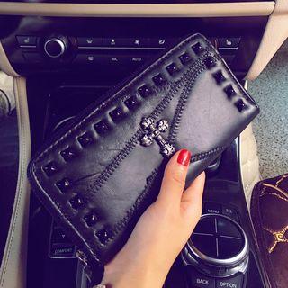 Cross Zip Around Long Wallet