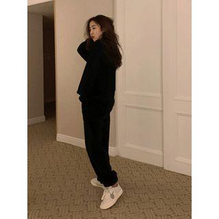 Set: Fleece Oversized Sweatshirt + Jogger Pants