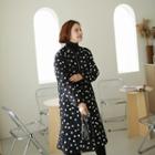 Polka-dot Quilted Coat Black - One Size