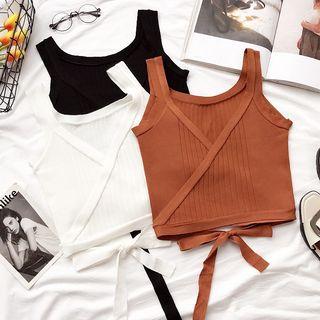Sleeveless Tie-back Cropped Knit Top