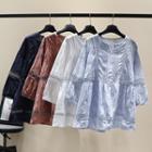 Long-sleeve Crochet Lace Tunic