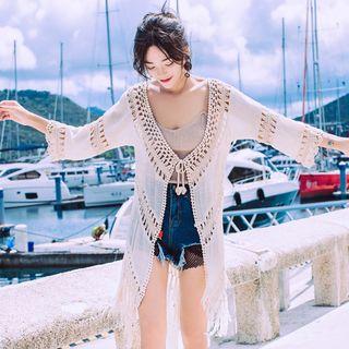 Fringe Beach Cover-up Beige - One Size