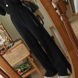 Side-slit Straight Leg Pants
