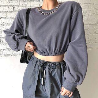 Cropped Chain-accent Sweatshirt