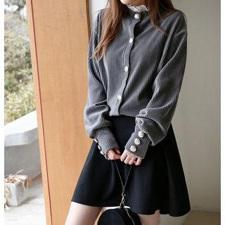 Round-neck Corduroy Cardigan