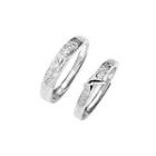 Set Of 2: Couple Matching Sterling Silver Open Ring Set Of 2 - Silver - One Size