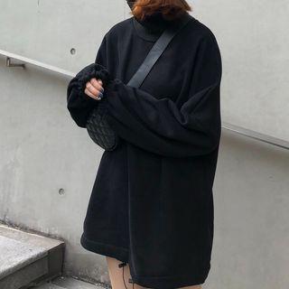 Stand Collar Pullover Black - One Size