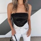 Side-drawstring Ruched Tube Top