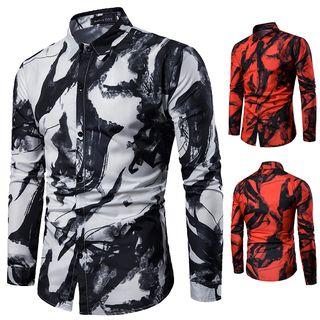 Long-sleeve Dye-print Shirt