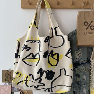 Printed Shopper Bag Off-white - One Size