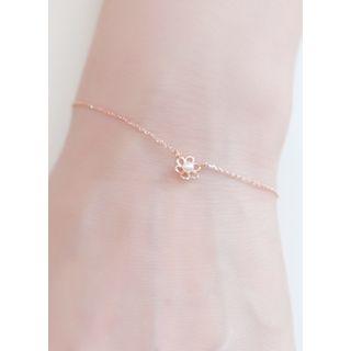 Faux-pearl Floral Bracelet