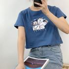 Short-sleeve Polar Bears Printed T-shirt