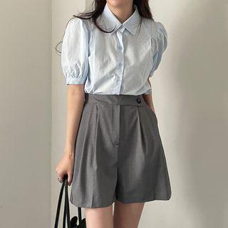 Button-side A-line Dress Shorts