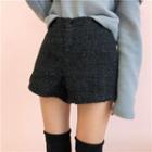 High-waist Tweed Shorts