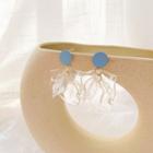 Transparent Acrylic Petal Dangle Earring 1 Pair - Silver Needle - Stud Earrings - Transparent Petal - One Size
