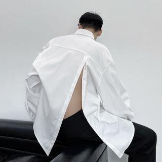 Plain Slit-back Shirt
