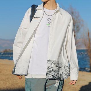 Long-sleeve Mountain Print Shirt