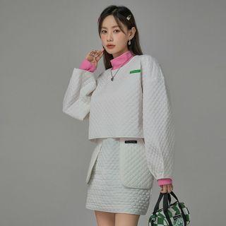 [no One Else] Quilted Boxy Top White - One Size
