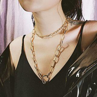 Chunky Layered Alloy Choker Necklace