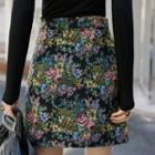 Floral Printed Asymmetrical Hem Mini Skirt