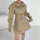 Set: Mini A-line Shirtdress + Irregular Mini A-line Skirt