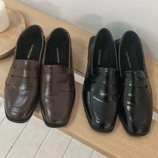 Strap Faux Leather Loafers