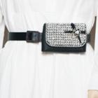 Faux Leather Belt With Embellished Belt Bag