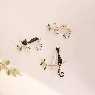 Alloy Cat & Branches Brooch