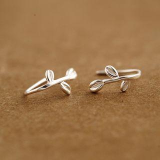 S925 Sterling Silver Leaf Hoop Earrings