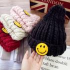 Smiley Face Embroidered Chunky Beanie