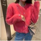 Faux Fur Cropped Cardigan