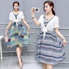 Set: Blouse + Printed Dress