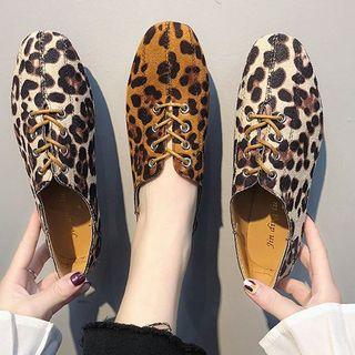 Leopard Print Lace-up Oxford Shoes