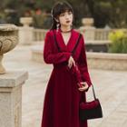 Fringed Tie-waist Midi A-line Coatdress