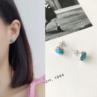 925 Sterling Silver Stone Earring