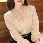 V-neck Lace Blouse With Camisole Top